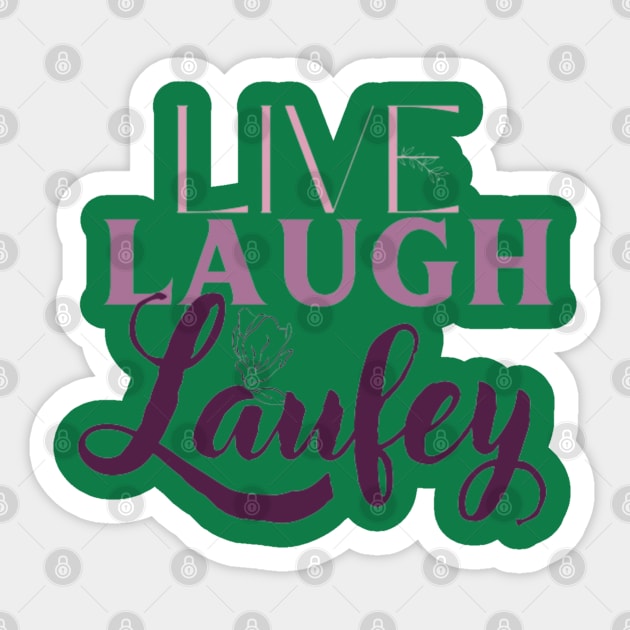 Live Laugh Laufey Pink and Purple Sticker by Alexander S.